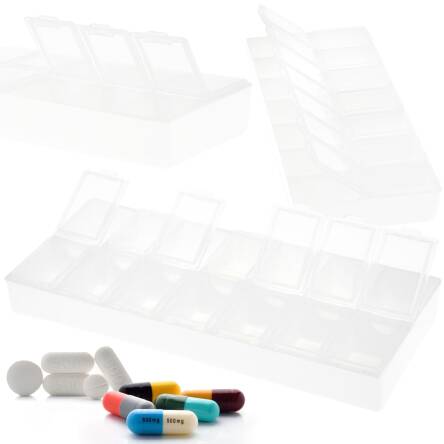 POJEMNIK NA LEKI TABLETKI PUDEŁKO POJEMNIK ORGANIZER 7 dni 14 dni V7